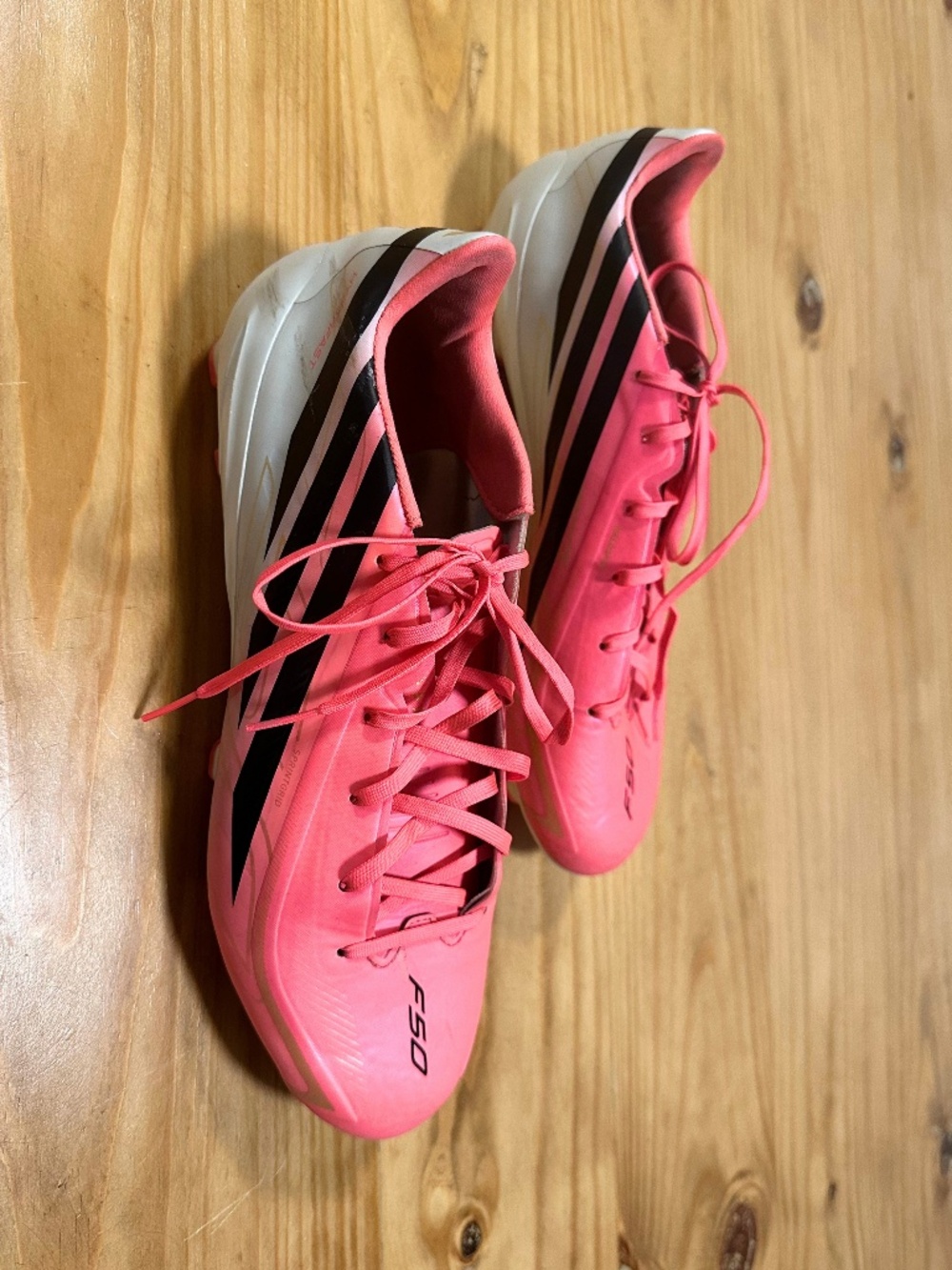 Adidas F50 Hyperfast Soccer Cleats Shoes FIFA 2026 Hot Pink Black & White Size 9 - Picture 5 of 6